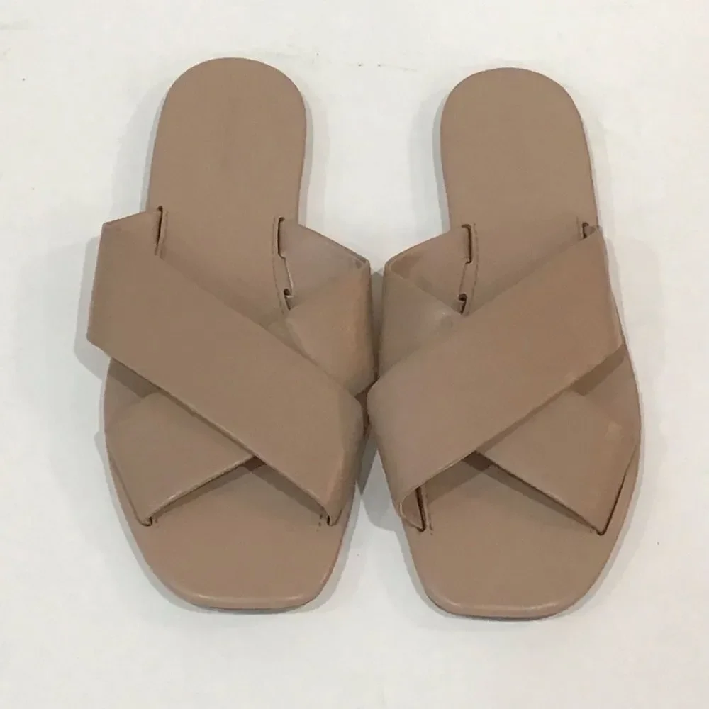 Banana Republic Sandals Slides, Tan, Size 8.5